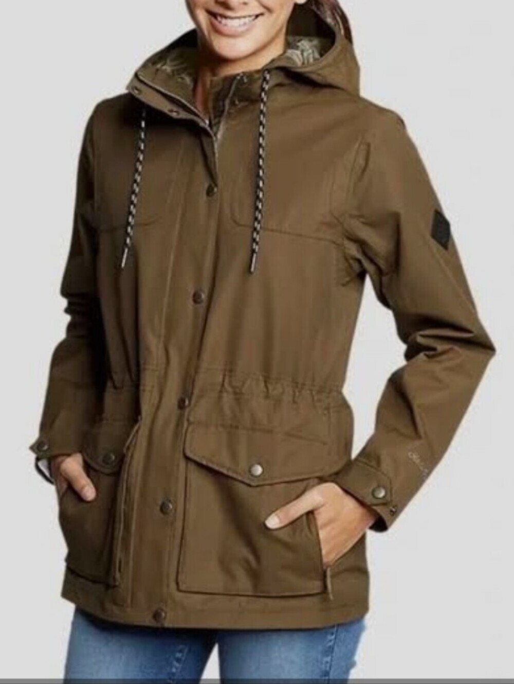 Eddie Bauer WeatherEdge Women's Rain Jacket Size XS - Olive Like New